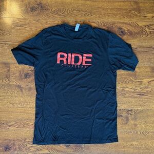Cyclebar Black Tee with Red Logo